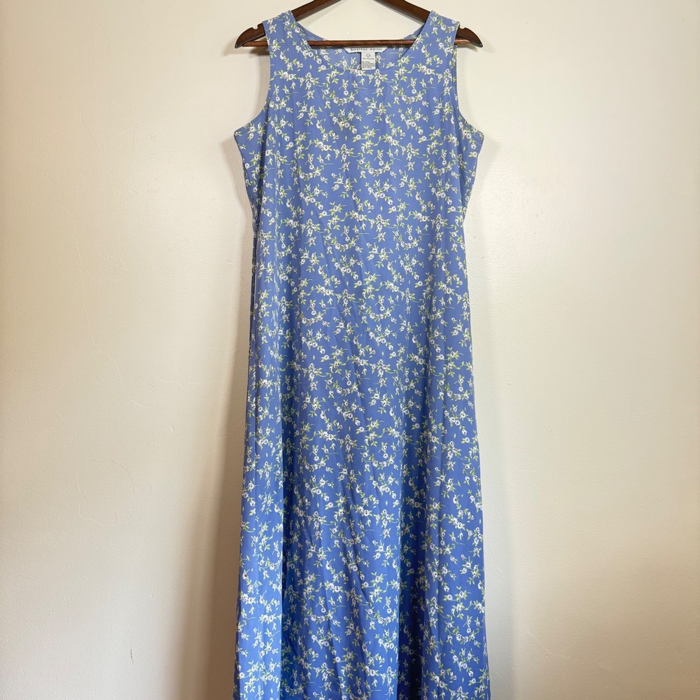 Jonathan Martin Vintage Floral Ditsy Print Maxi Dress Size 11/12 Blue